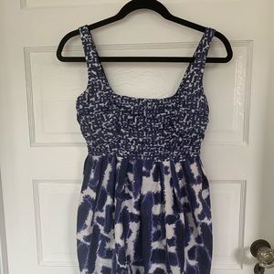 BB Dakota Blue and White Silk Dress